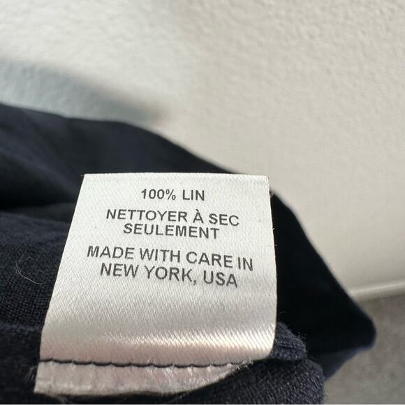 WHIT New York Womens Clemence Linen Wide Leg Crop Pant in Navy Blue Size 2 - Picture 10 of 11